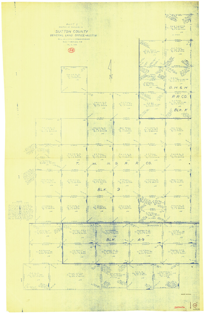 62401, Sutton County Working Sketch 58, General Map Collection