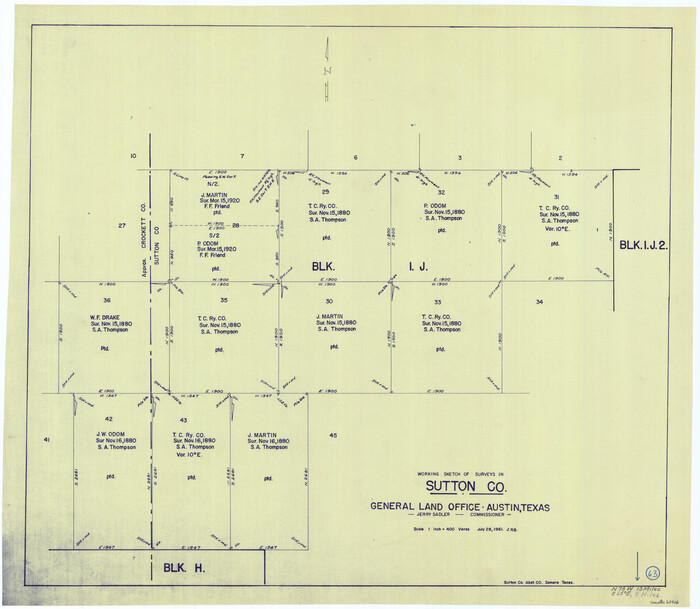 62406, Sutton County Working Sketch 63, General Map Collection