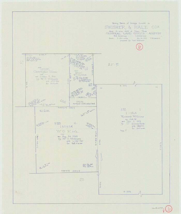 62417, Swisher County Working Sketch 6, General Map Collection
