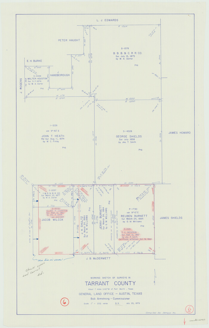 62423, Tarrant County Working Sketch 6, General Map Collection