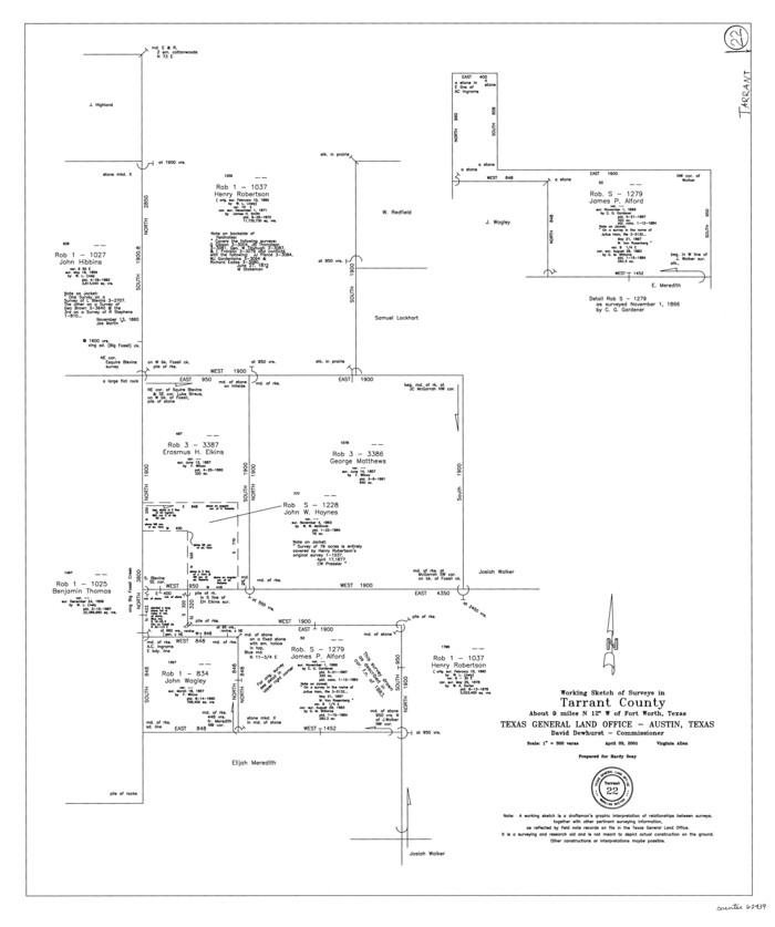 62439, Tarrant County Working Sketch 22, General Map Collection