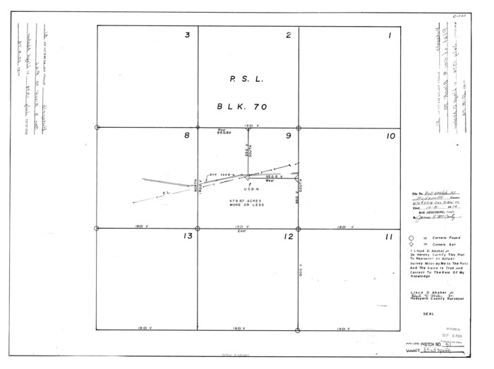 6256, Hudspeth County Rolled Sketch 51, General Map Collection