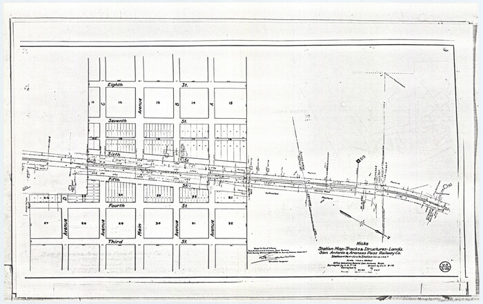 62568, Hicks, Station Map-Tracks & Structures Lands, San Antonio & Aransas Pass Railway Co., General Map Collection
