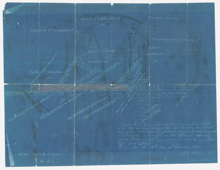 628, [Sketch showing County School Land Surveys in Throckmorton Counties, Texas], Maddox Collection