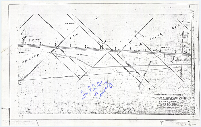 62831, Railroad Track Map, H&TCRRCo., Falls County, Texas, General Map Collection