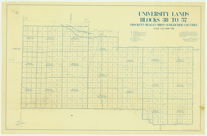 62945, University Lands Blocks 38 to 57, Crockett-Reagan-Irion-Schleicher-Counties, General Map Collection