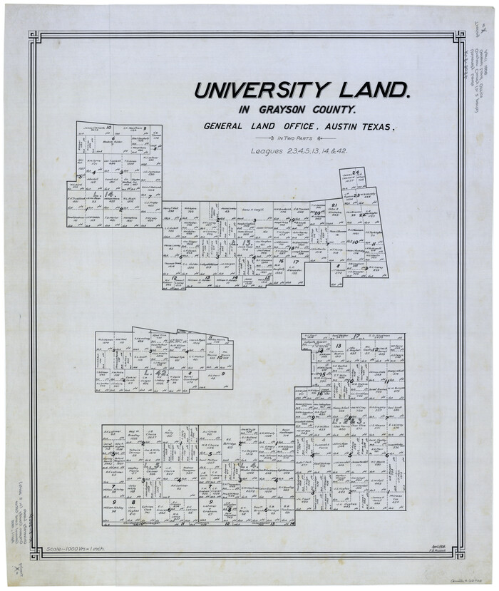 62965, University Land in Grayson County in Two Parts, General Map Collection
