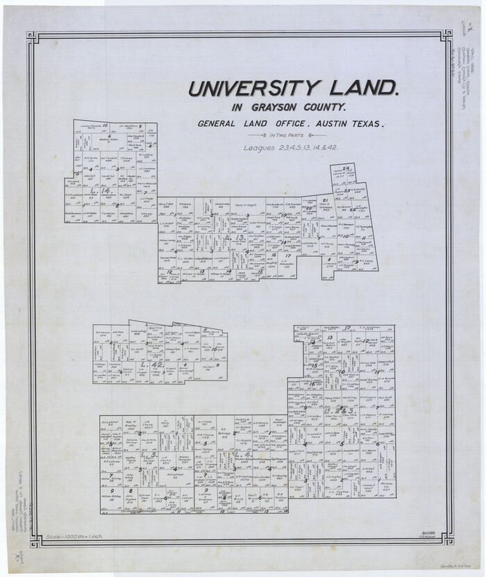 62965, University Land in Grayson County in Two Parts, General Map Collection