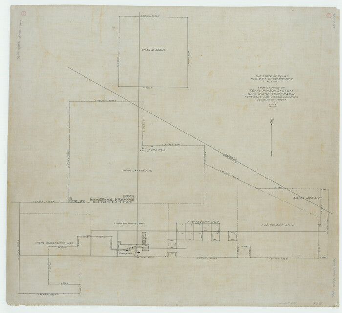 62981, Map of Part of Texas Prison System, Blue Ridge State Farm, Fort Bend and Harris Counties, General Map Collection
