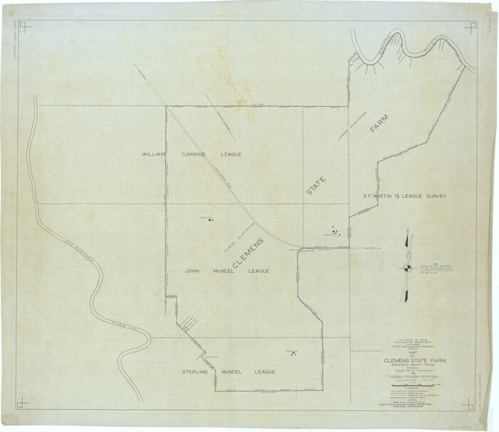 62984, Map of Clemens State Farm, Brazoria County, Texas, General Map Collection