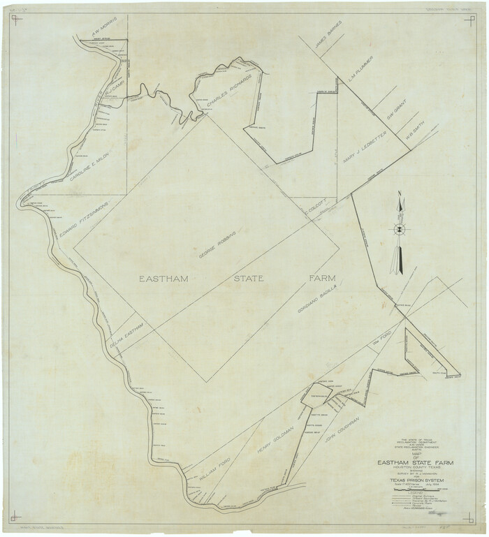62987, Map of Eastham State Farm, Houston County, Texas, General Map Collection