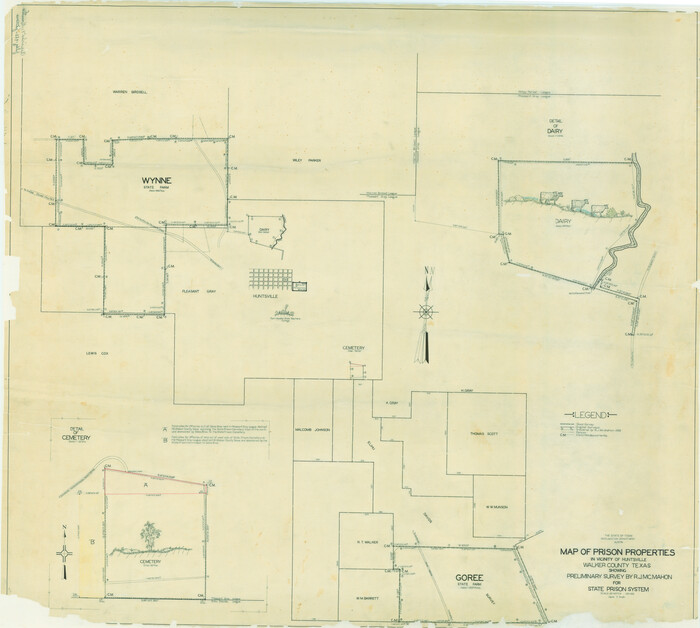 62992, Map of Prison Properties in Vicinity of Huntsville, Walker County, Texas, General Map Collection