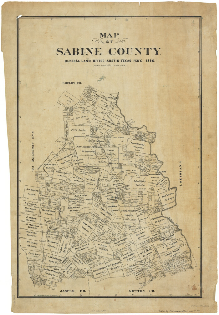 63012, Map of Sabine County, General Map Collection