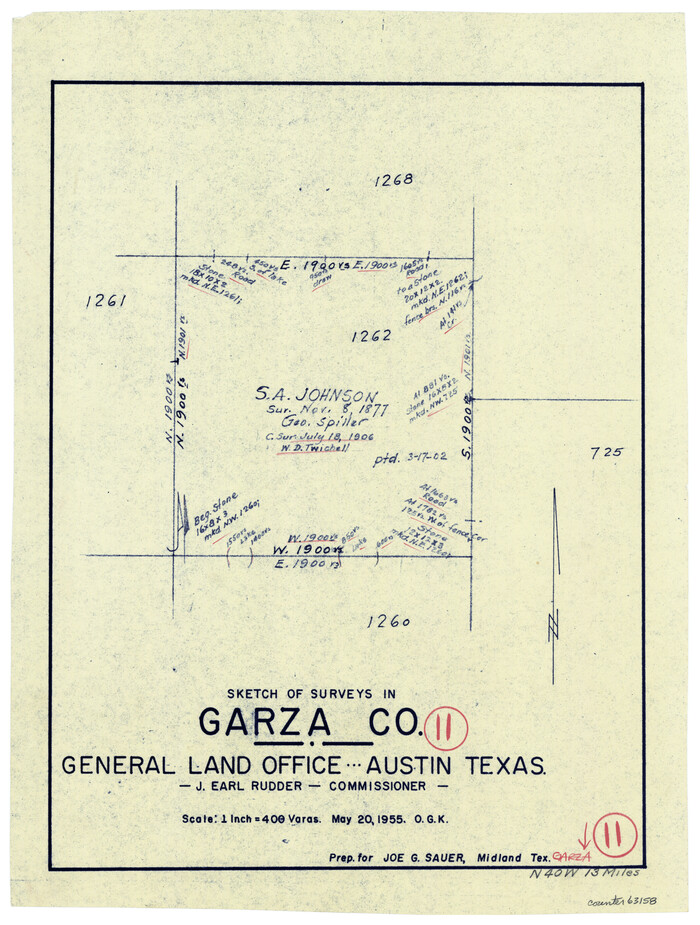 63158, Garza County Working Sketch 11, General Map Collection
