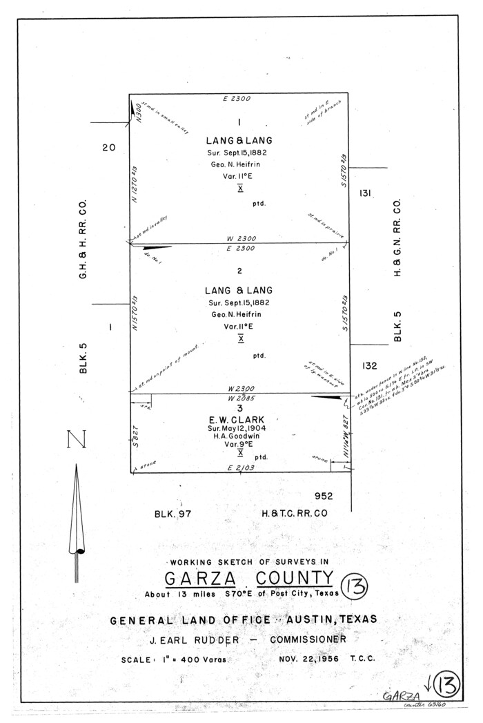63160, Garza County Working Sketch 13, General Map Collection