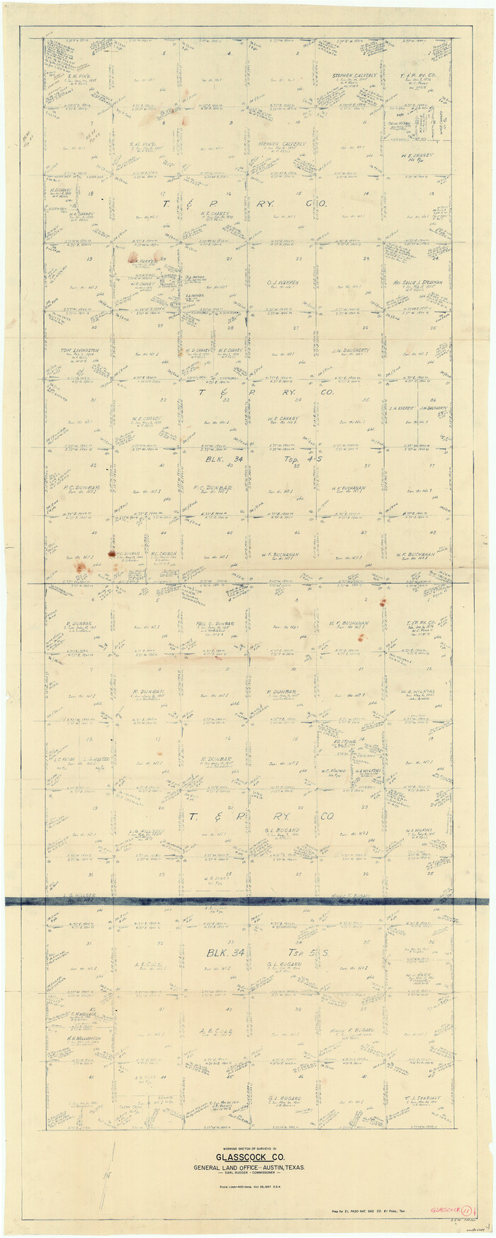 63184, Glasscock County Working Sketch 11, General Map Collection