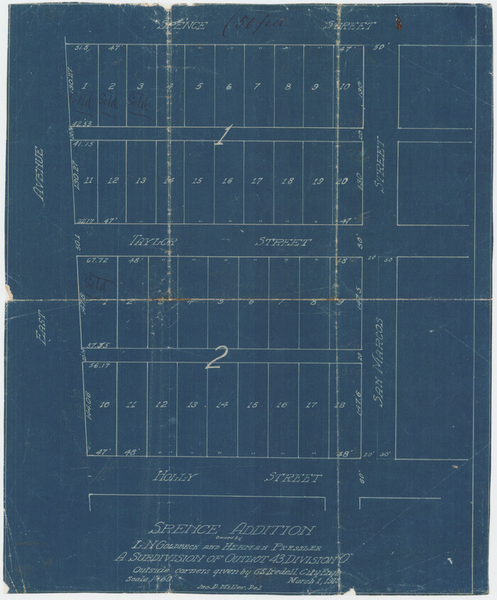 632, Spence Addition Owned by L.N. Goldbeck and Herman Pressler - A Subdivision of Outlot 43, Division "O", Maddox Collection