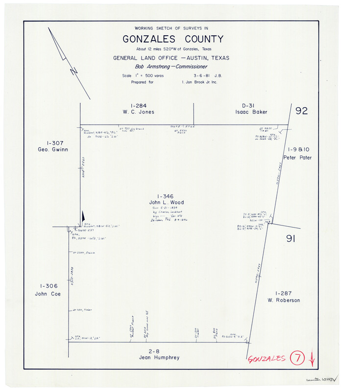 63223, Gonzales County Working Sketch 7, General Map Collection
