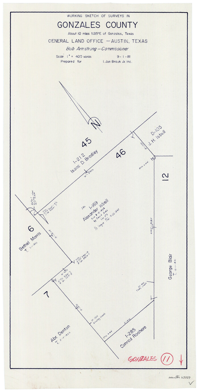 63227, Gonzales County Working Sketch 11, General Map Collection
