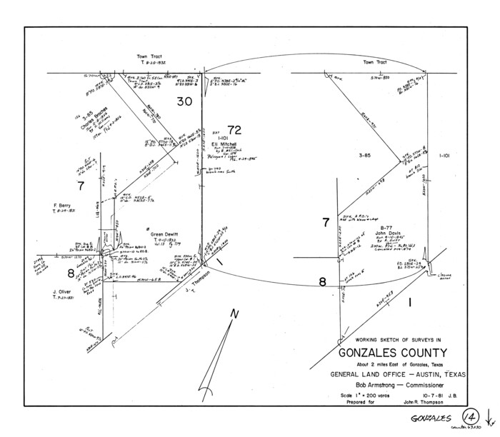 63230, Gonzales County Working Sketch 14, General Map Collection