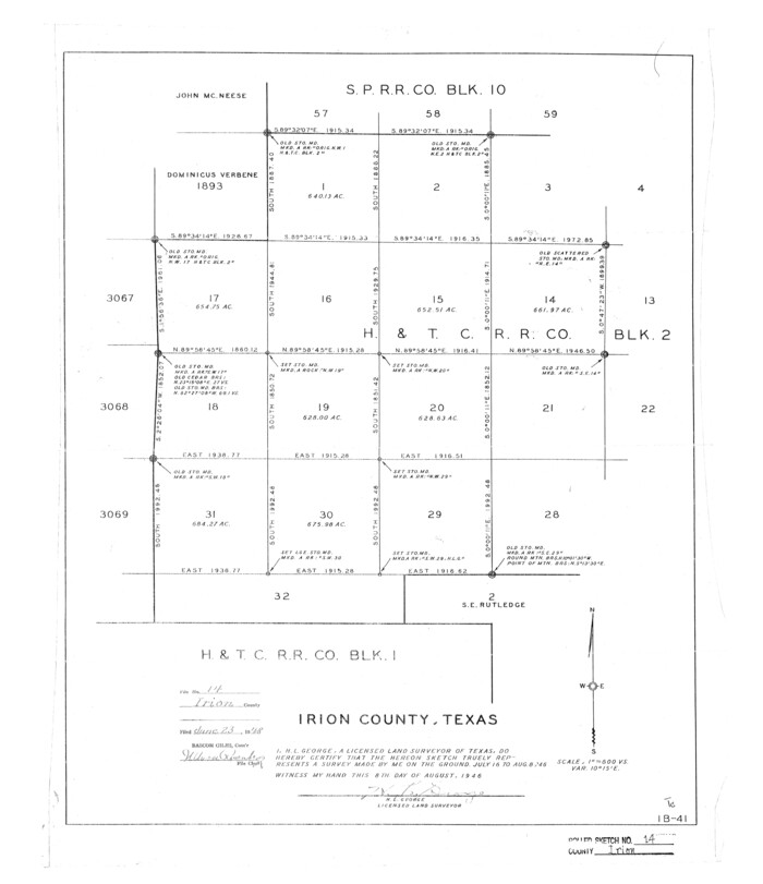 6324, Irion County Rolled Sketch 14, General Map Collection