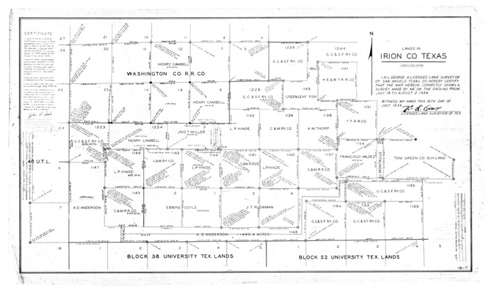 6330, Irion County Rolled Sketch 22, General Map Collection