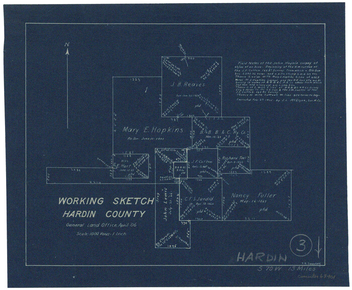63401, Hardin County Working Sketch 3, General Map Collection
