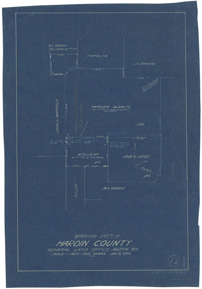 63410, Hardin County Working Sketch 12, General Map Collection
