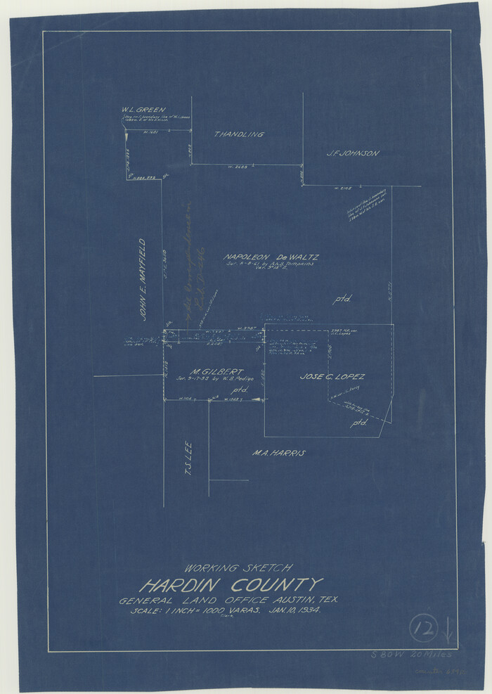63410, Hardin County Working Sketch 12, General Map Collection