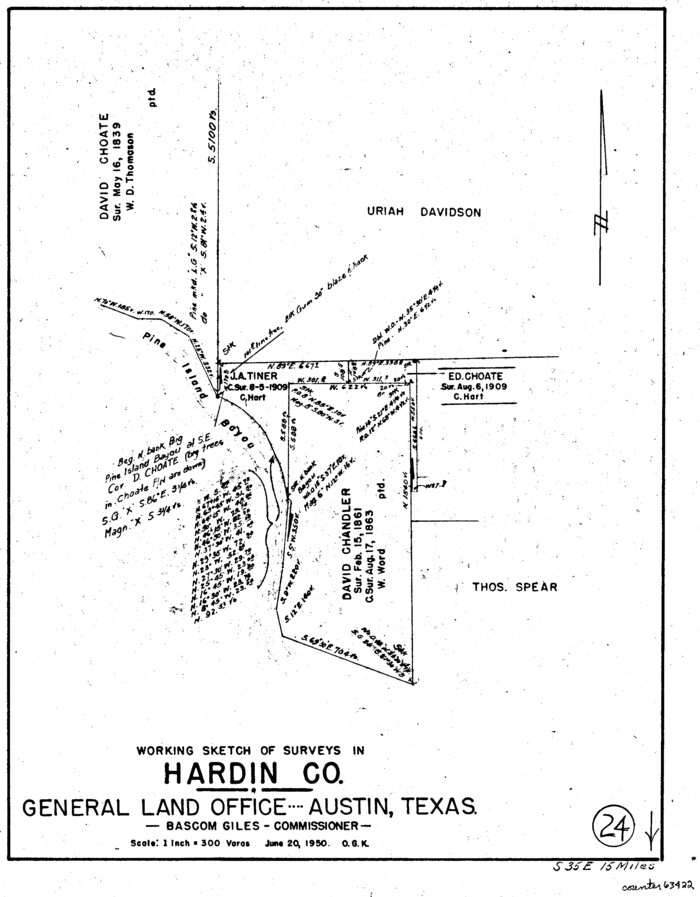 63422, Hardin County Working Sketch 24, General Map Collection