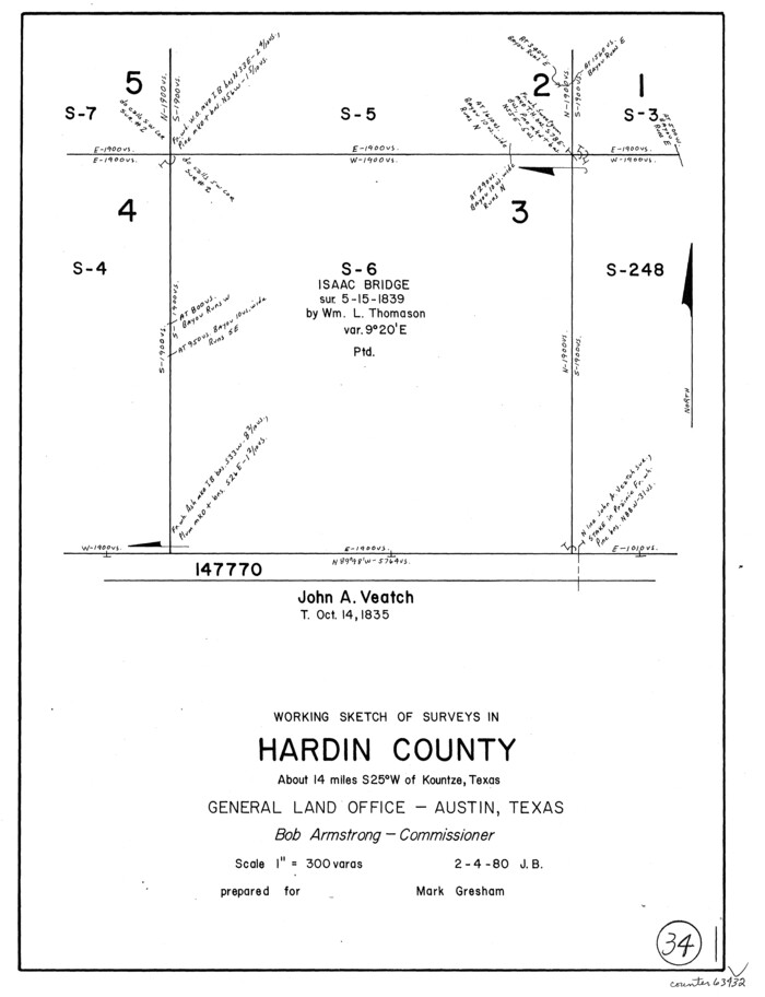 63432, Hardin County Working Sketch 34, General Map Collection