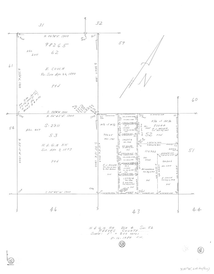 63501, Reeves County Working Sketch 58, General Map Collection