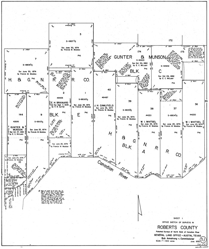 63557, Roberts County Working Sketch 31, General Map Collection