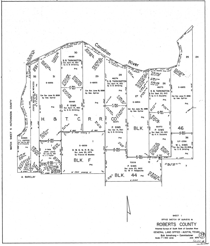 63565, Roberts County Working Sketch 39, General Map Collection