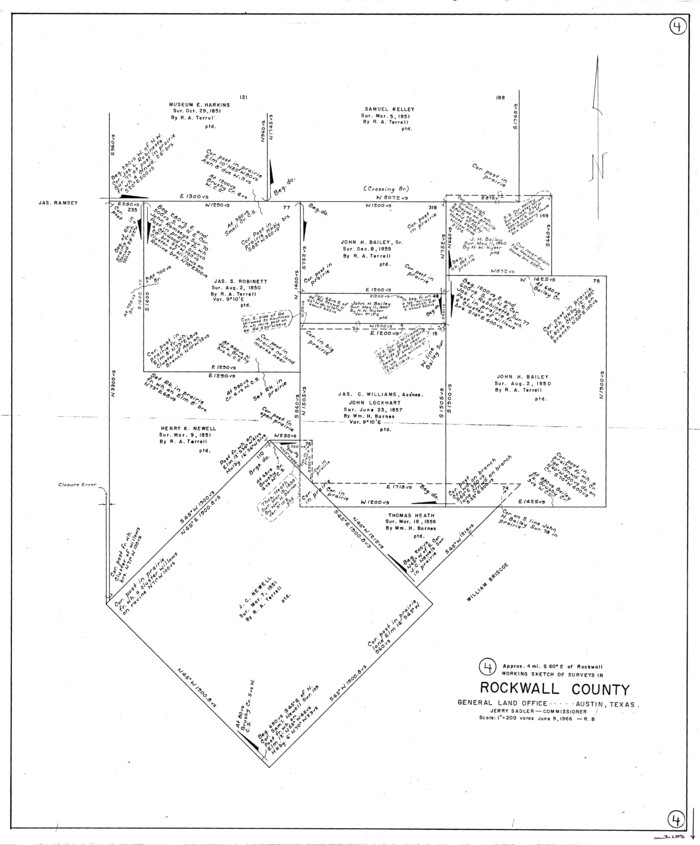 63596, Rockwall County Working Sketch 4, General Map Collection