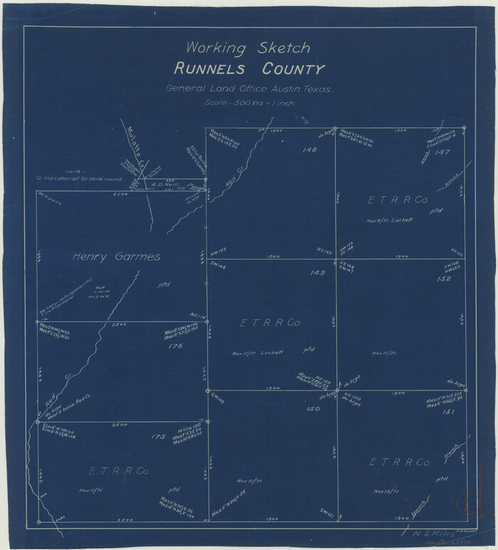 63597, Runnels County Working Sketch 1, General Map Collection