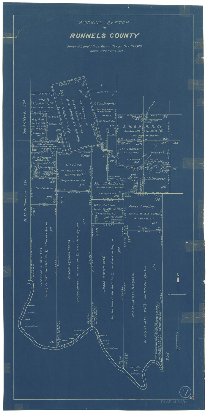 63603, Runnels County Working Sketch 7, General Map Collection
