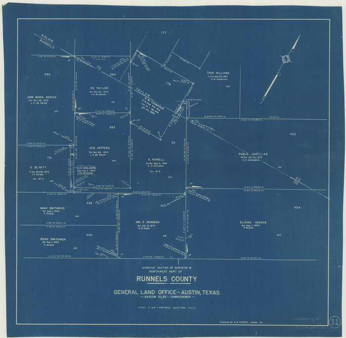 63607, Runnels County Working Sketch 11, General Map Collection
