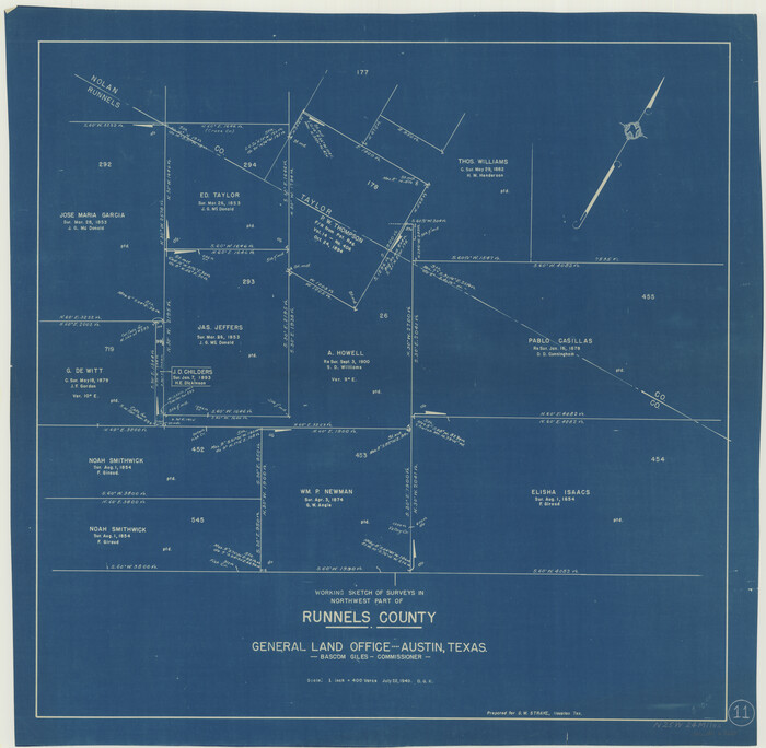 63607, Runnels County Working Sketch 11, General Map Collection