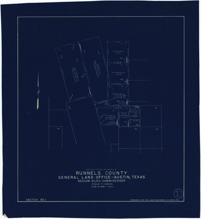 63609, Runnels County Working Sketch 13, General Map Collection