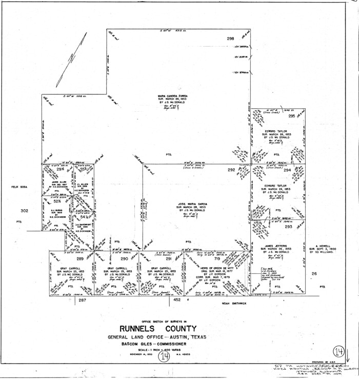 63610, Runnels County Working Sketch 14, General Map Collection