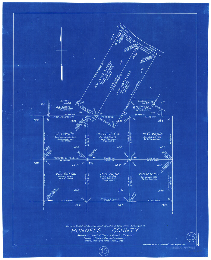 63611, Runnels County Working Sketch 15, General Map Collection
