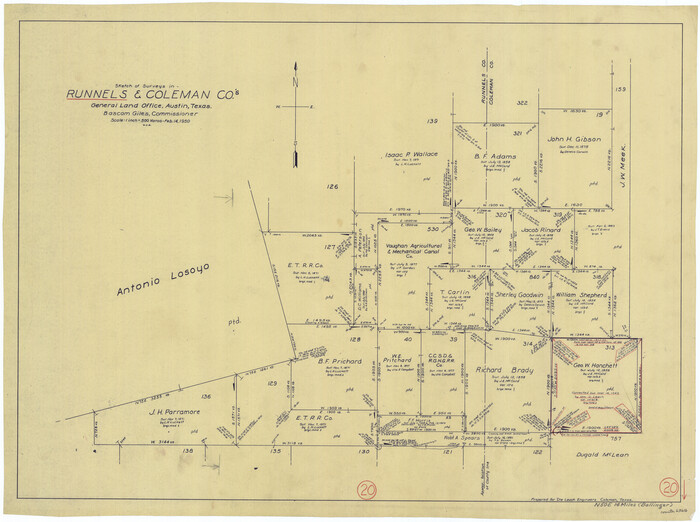 63616, Runnels County Working Sketch 20, General Map Collection