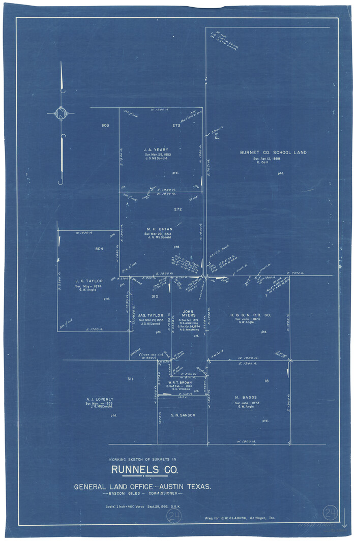 63620, Runnels County Working Sketch 24, General Map Collection
