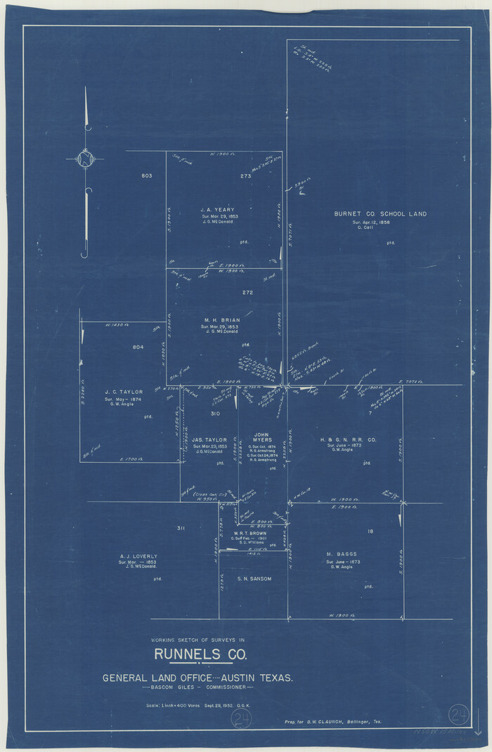 63620, Runnels County Working Sketch 24, General Map Collection