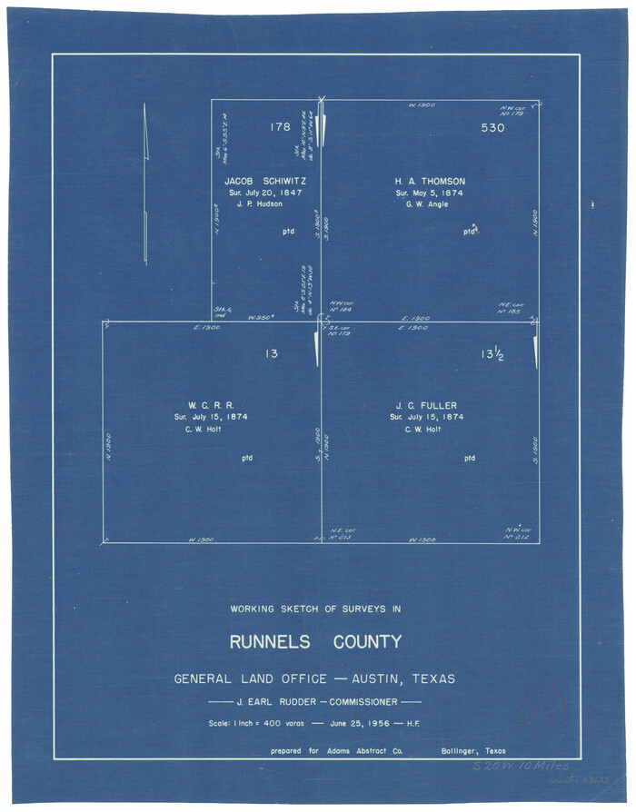 63622, Runnels County Working Sketch 26, General Map Collection
