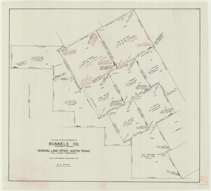 63629, Runnels County Working Sketch 31, General Map Collection