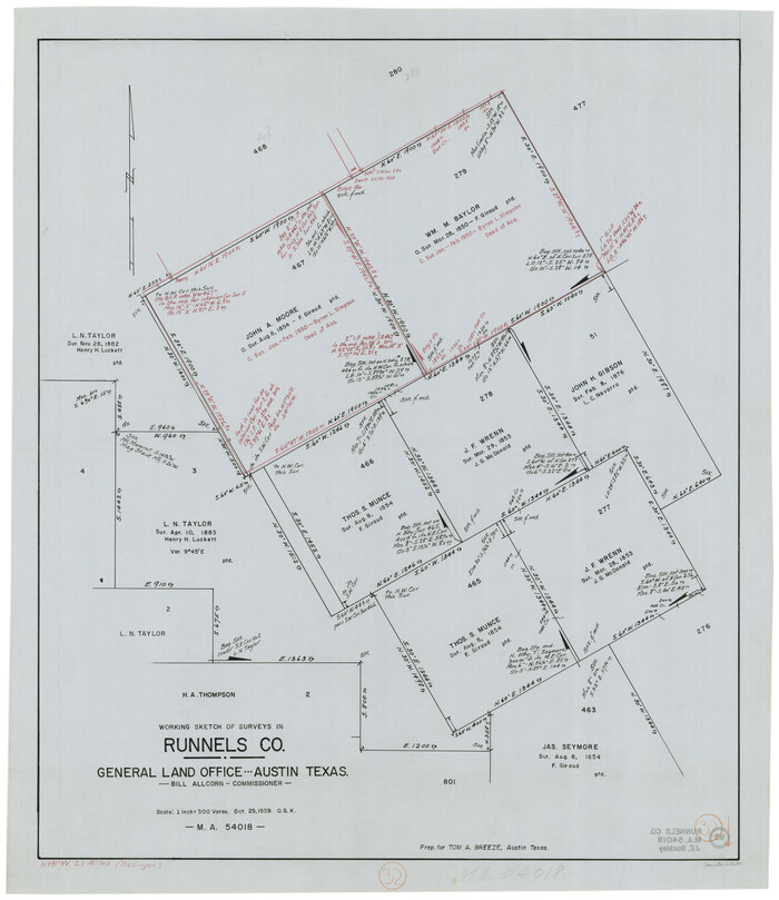 63630, Runnels County Working Sketch 32, General Map Collection
