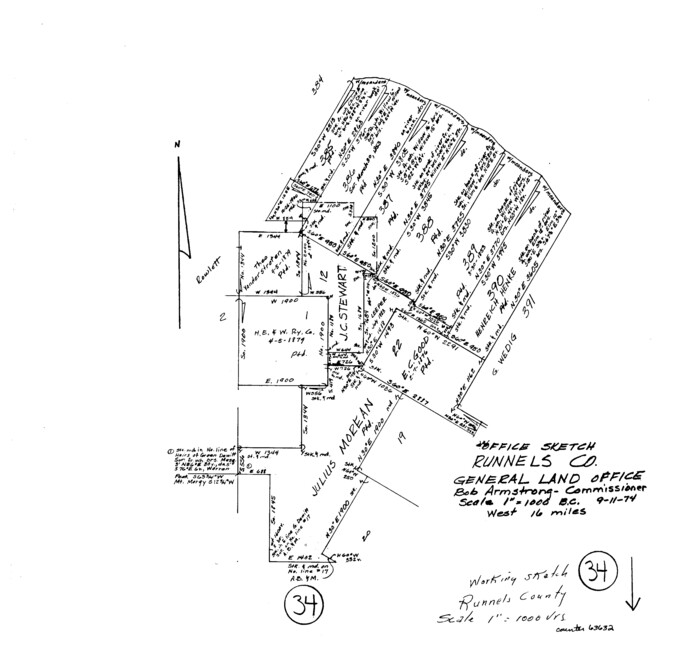 63632, Runnels County Working Sketch 34, General Map Collection