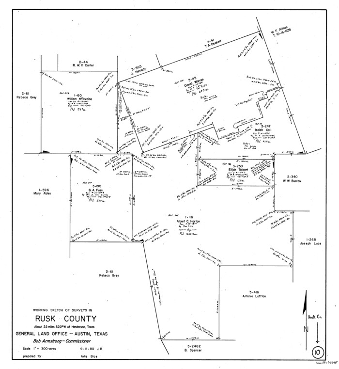63645, Rusk County Working Sketch 10, General Map Collection